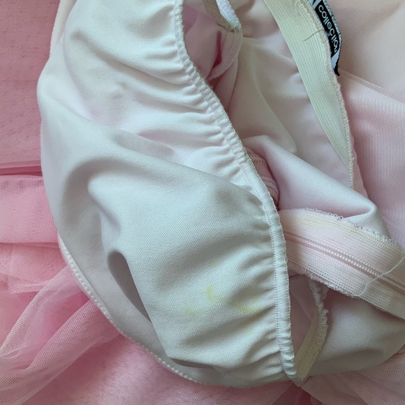 M COLLECTION Pink Tule Strapless Midi Corset Dainty Dress Women’s Size 6 - Picture 12 of 15